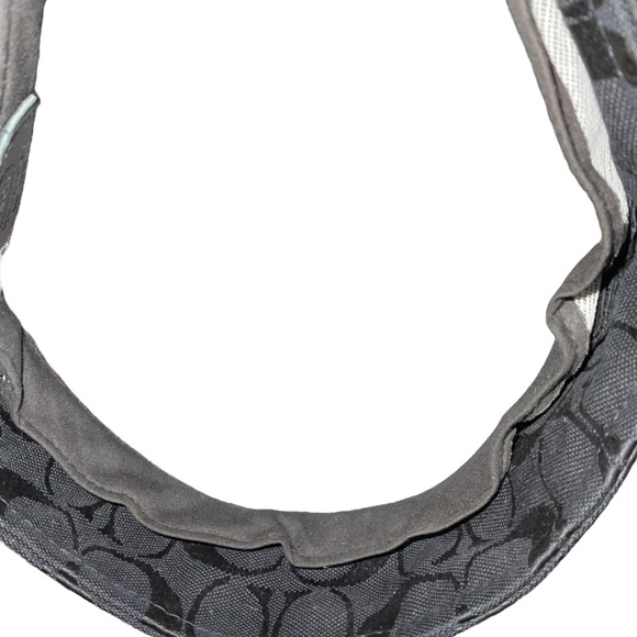 Coach Black Visor Hat with Signature Motif Leather Adjust Strap - Picture 16 of 16